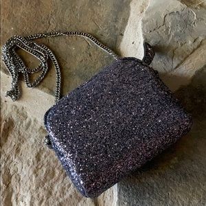 BEWALTZ SEQUINS GRAY/SILVER CROSSBODY